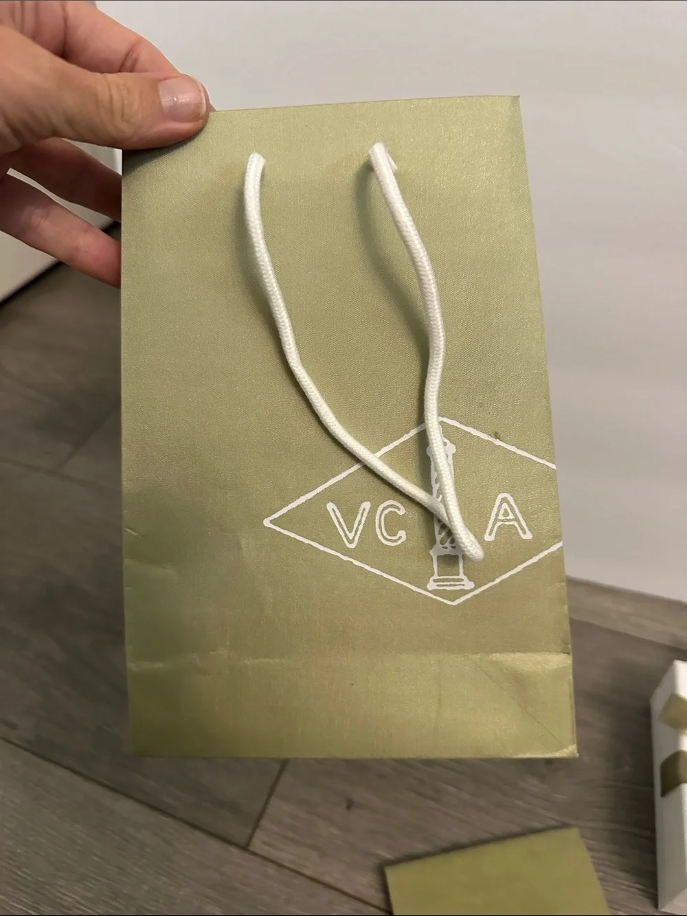 Van Cleef & Arpels Olive Green Suede Jewelry Pouch